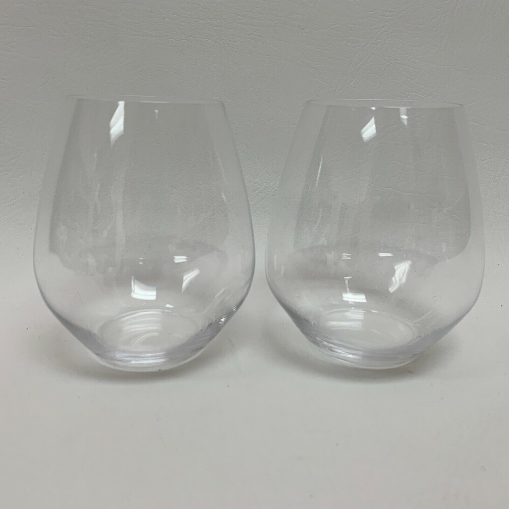 Spiegelau Clear Wine Glass Glasses Lot of 2 Stemless 4 3/4" High